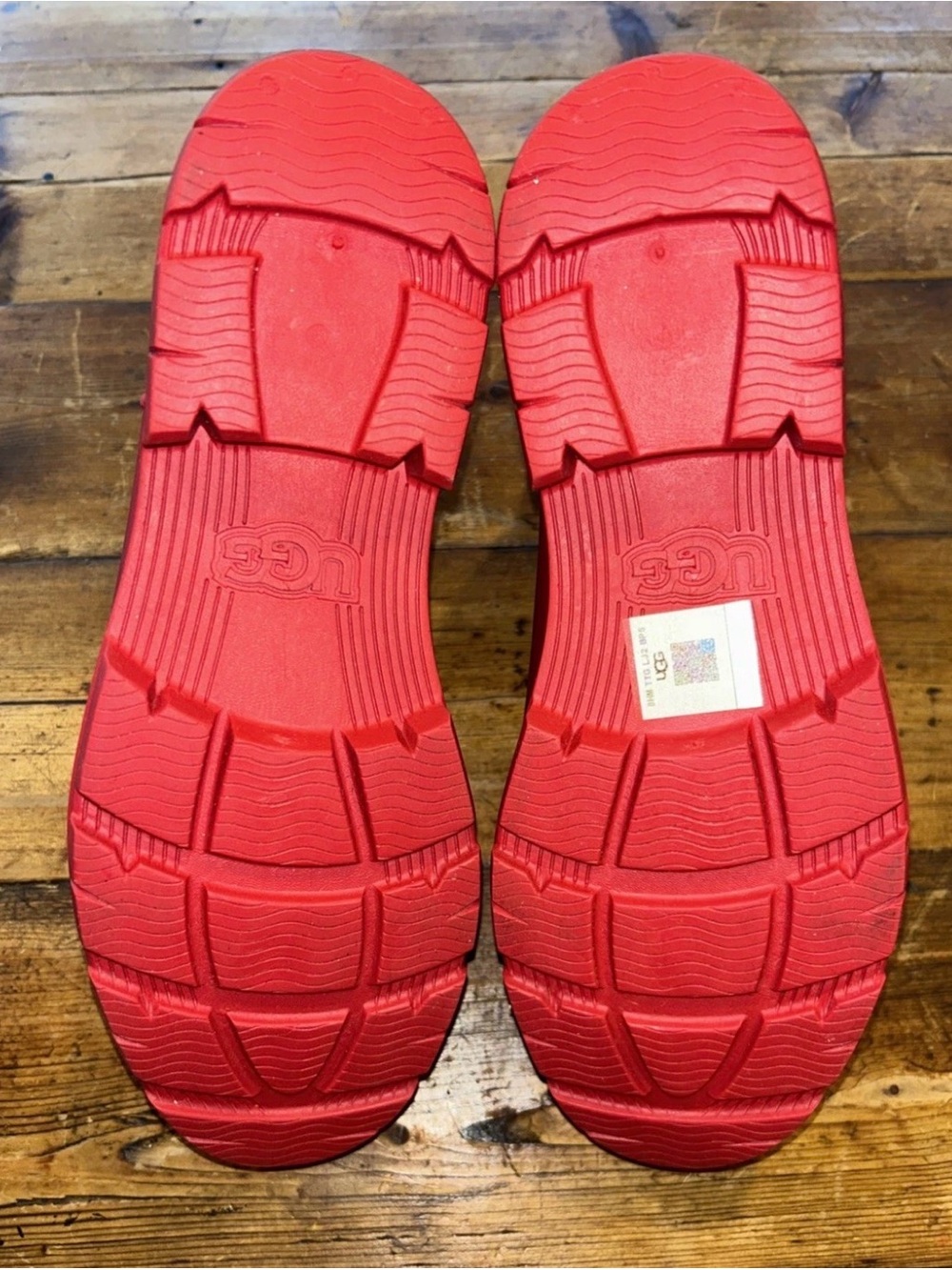 UGG DROPLET HAZARD RED WATERPROOF RUBBER RAIN BOOTS US 8 Medium